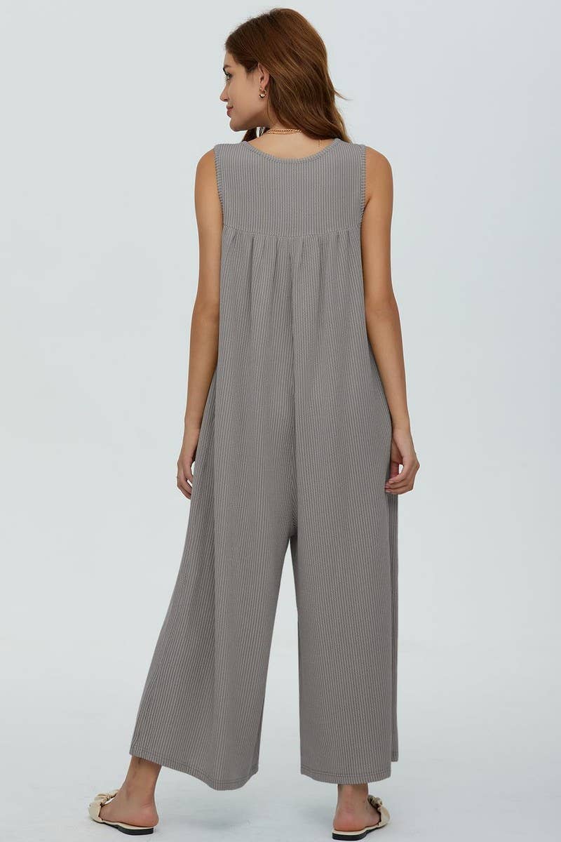 NINEXIS - Wholesale Jumpsuit - Women's - CWSJS0720_SOLID COLOR CASUAL LOOSE POCKET JUMPSUIT22
