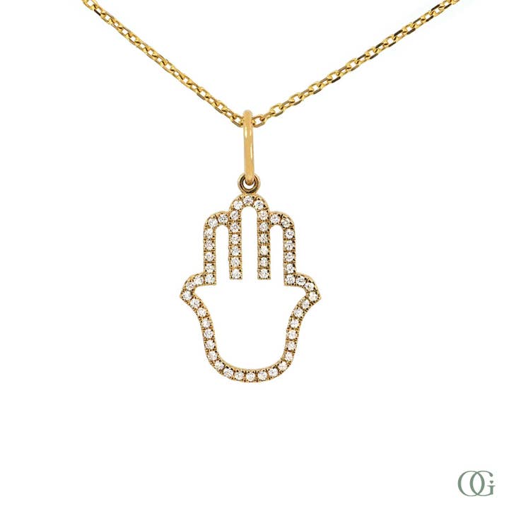 Pendentif Diamant Hamsa Glow pour la vente par Orchid Gems Fine Jewelry