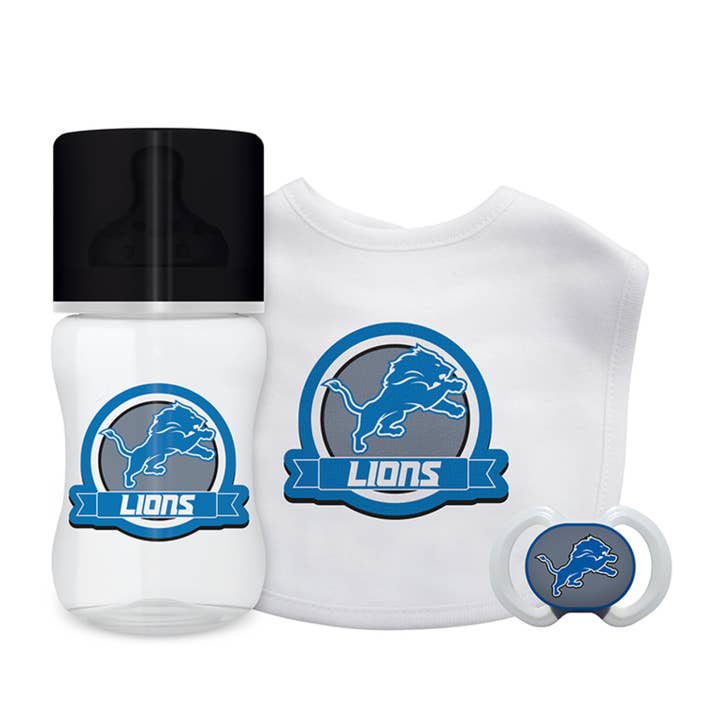 Masterpieces Puzzles - Wholesale New Mom Gift Box/Set - Detroit Lions - 3-Piece Baby Gift Set