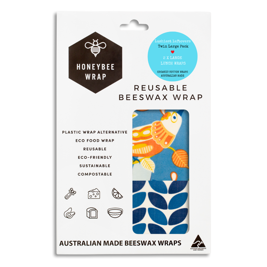 Honeybee Wrap - Wholesale Food storage wrap/bag - WH Twin Pack of Large Wraps6