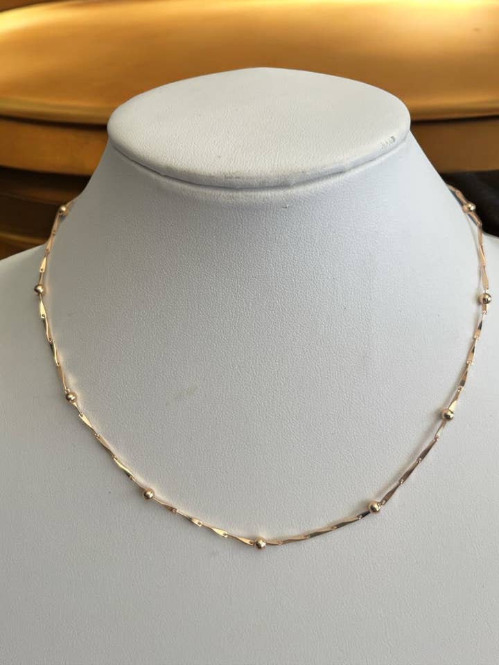 Tvinnad Pärlhalsband 18 tum Långt 18k Guldpläterat för wholesale av Divina Jewelry & Accessories LLC