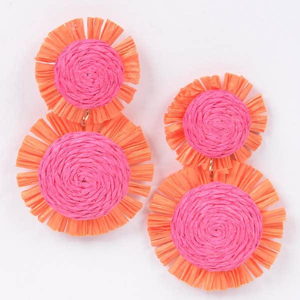 anbfashion - Vendita all'ingrosso Orecchini pendenti - Orecchino pendente in finta paglia AME3464COB2