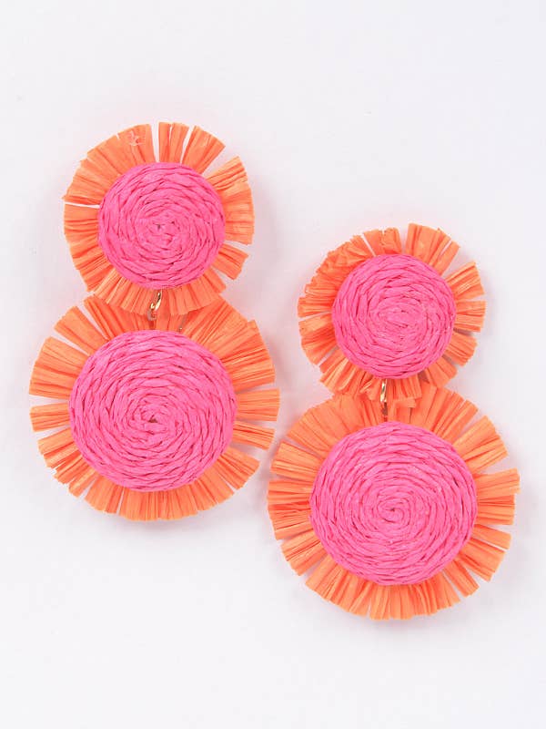 Faux Straw Dangling Earring AME3464COB for wholesale by anbfashion