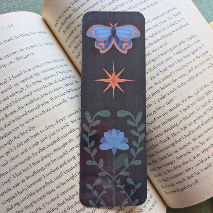 Celestial Moth Bookmark, Laminated, Rounded Corners for wholesale by Songquill