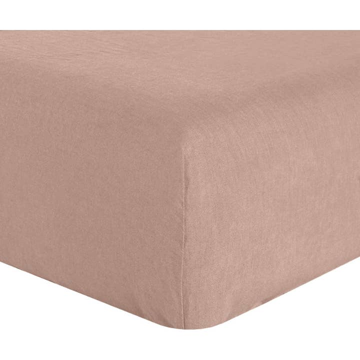 Drap Housse Bonnet:30 Lin Lavé 160g Nougat 140X190 pour la vente par BATON ROUGE