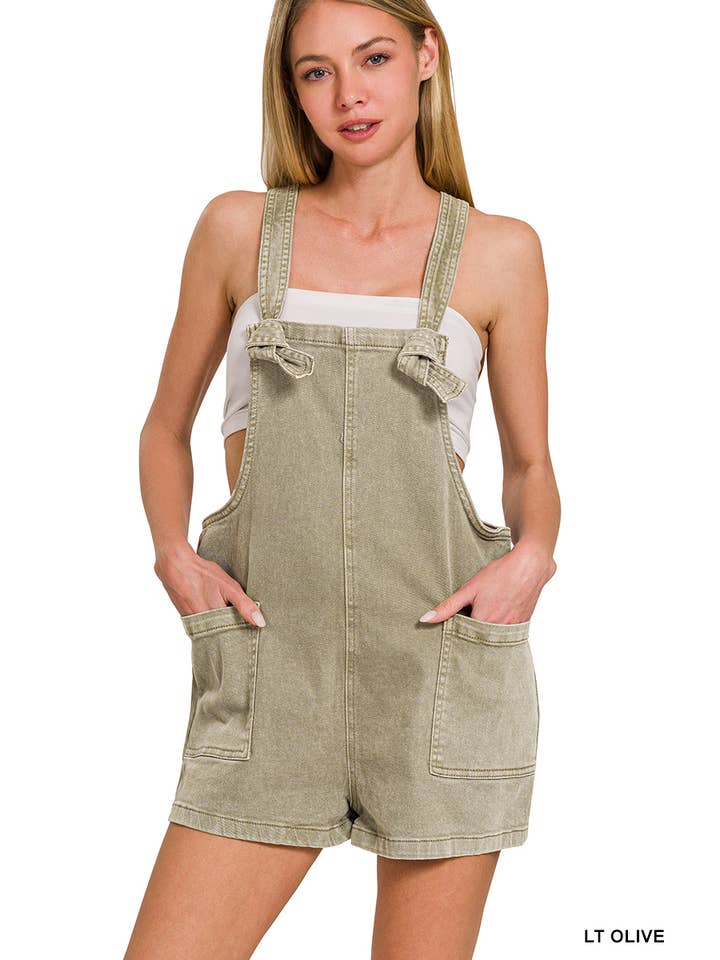 42POPS - Wholesale Romper - Women's - ",._ Washed Knot Strap Rompers11