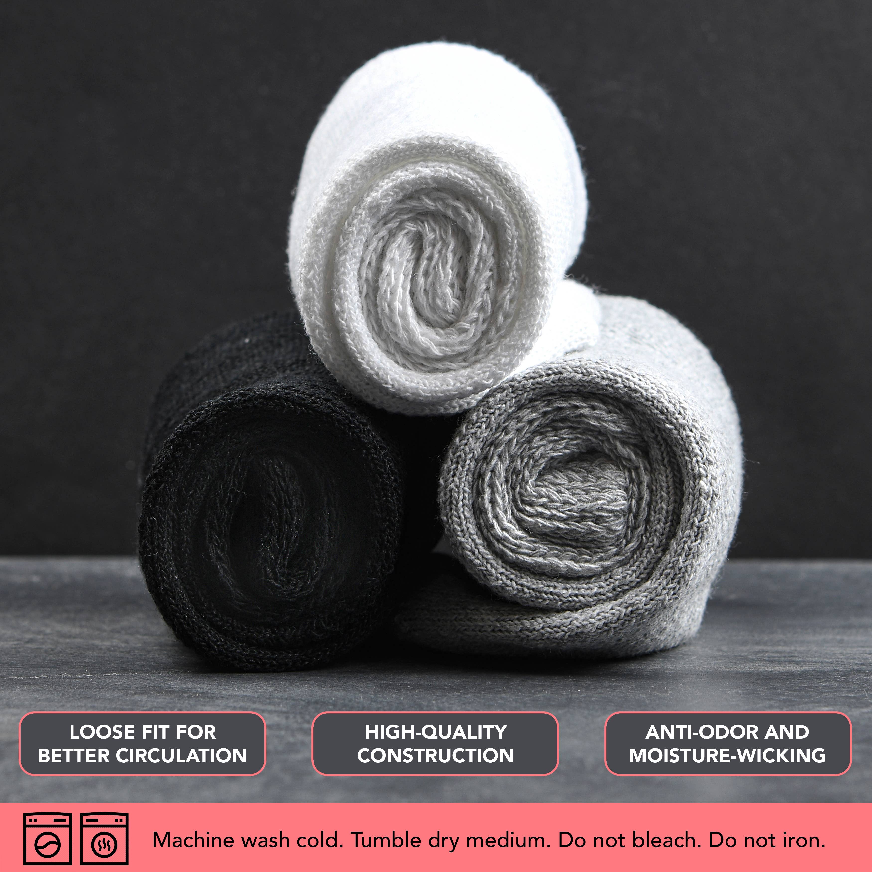 Debra Weitzner - Wholesale Socks - Unisex - Diabetic Crew Socks - 6 Pairs4