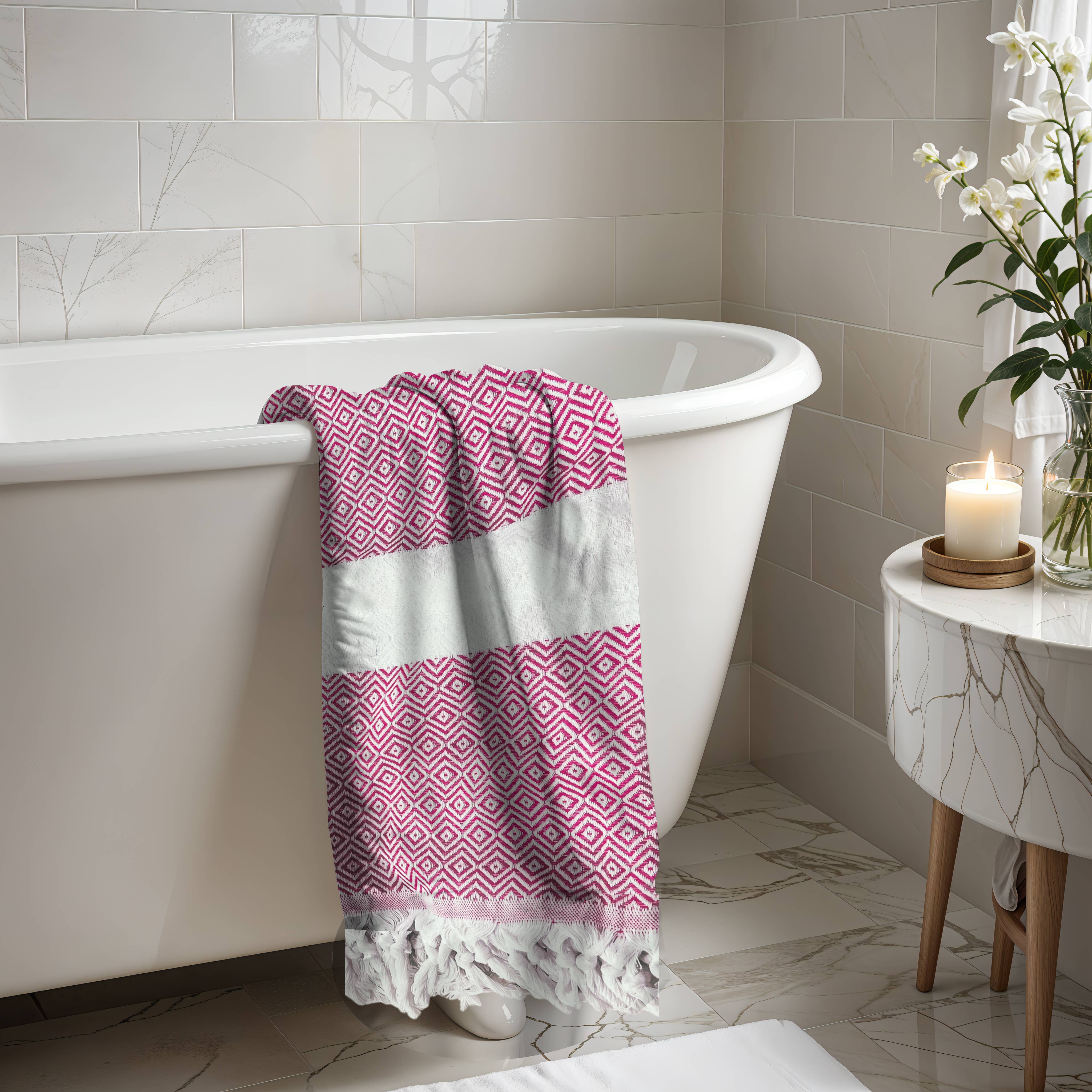 Gia Roma - Wholesale Bath Towel - Large Cotton Towels & Decorative Accent with Bamboo Tassels2