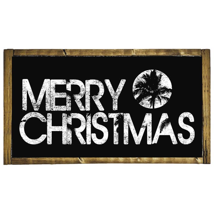 Tropical Christmas Wood Sign for wholesale by Southern Mesa Trading Co.