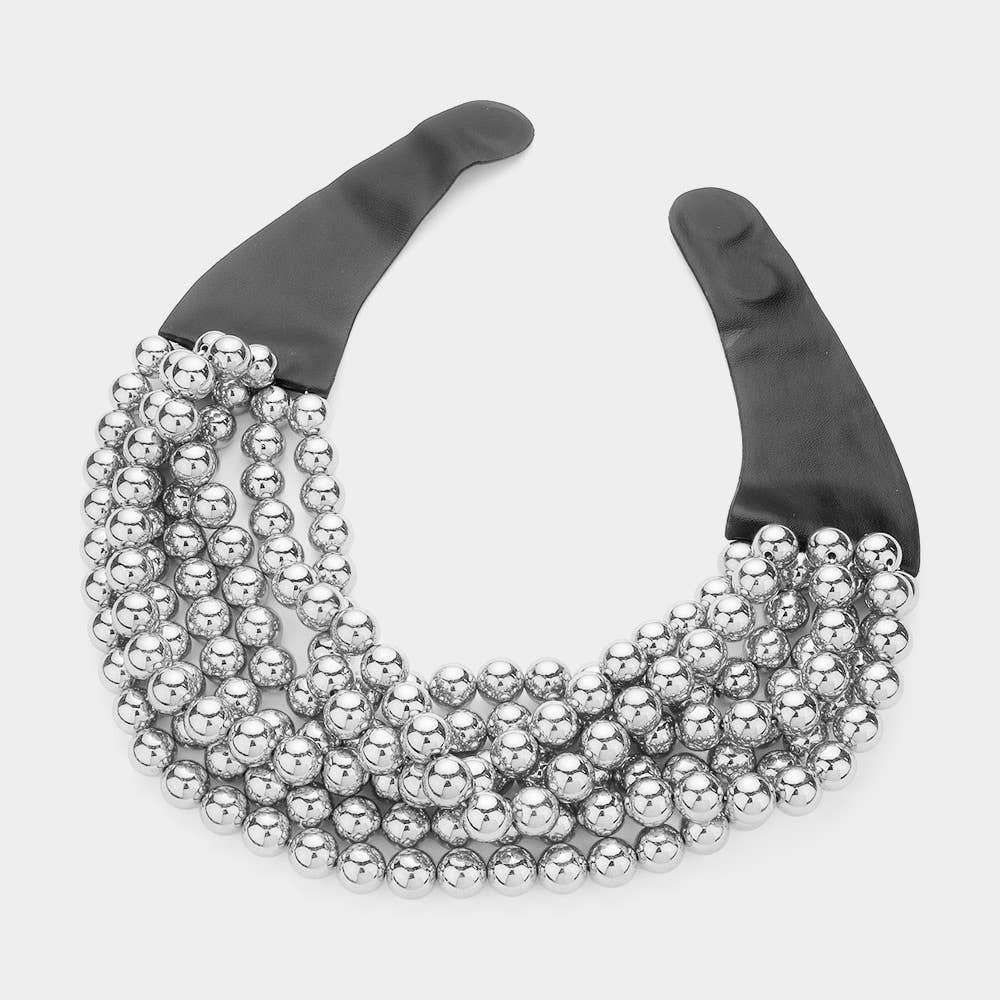 Sensibling Corp. – Colar com missangas/pérolas por atacado – Colar Magnético de Camadas com Contas Acrílicas Grossas e Pele Sintética30