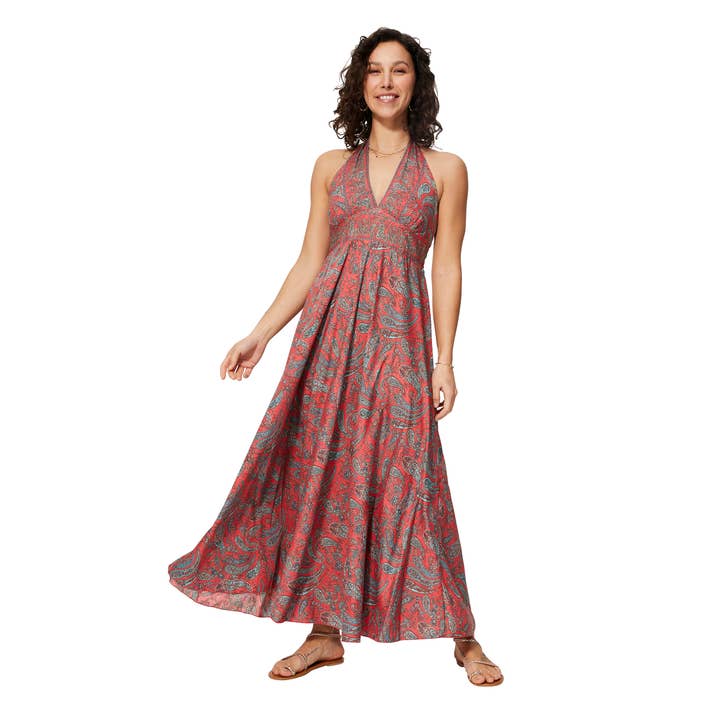 LÅNG ÄRMLÖS SOMMARKLÄNNING MBM0001V för wholesale av La Mano Boho