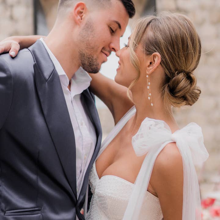 The Lucky Sixpence - Wholesale Dangle earrings - Layered pearl drop earrings2