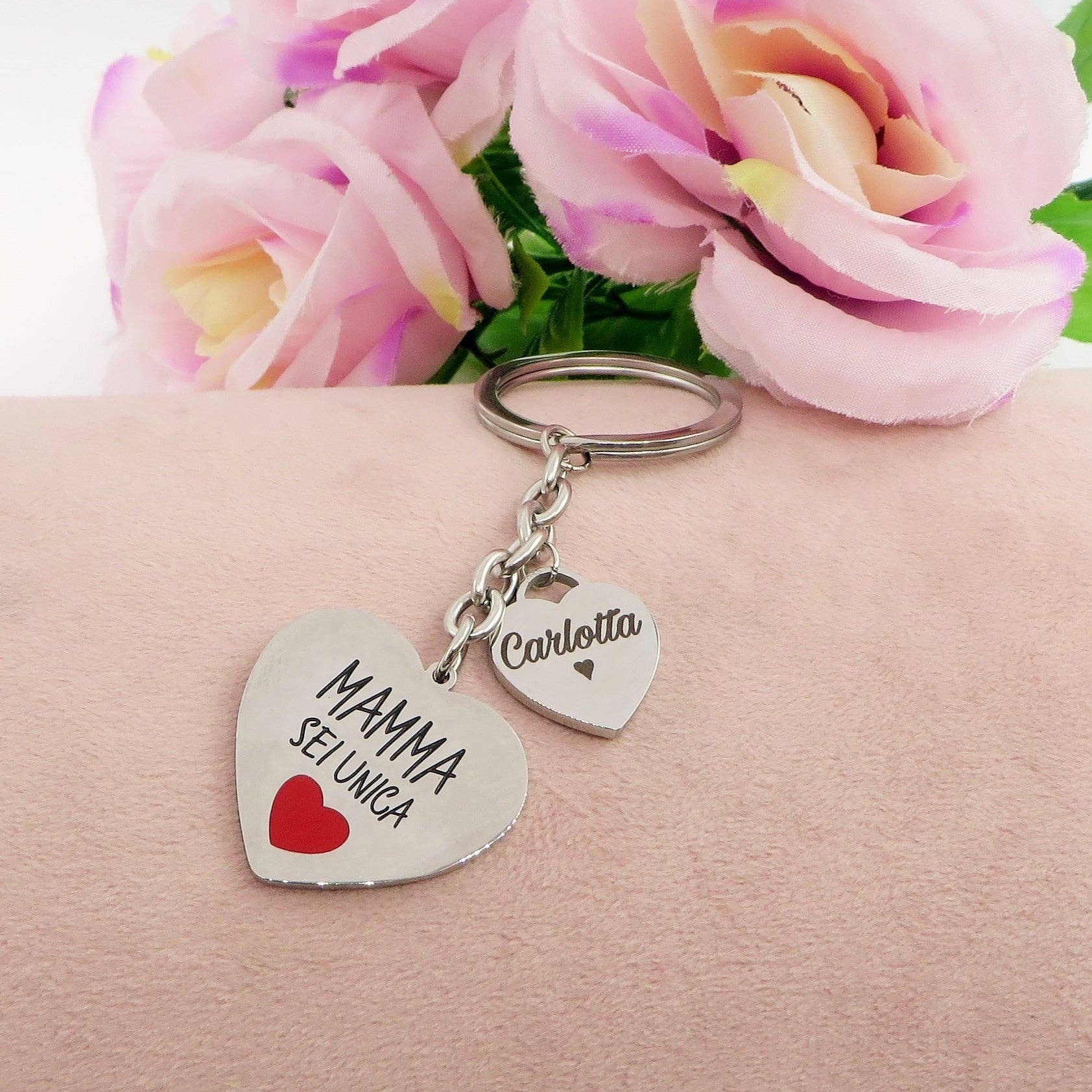 PORTACHIAVI MAMMA - PERSONALIZZAMI ~ Portachiavi in acciaio inossidabile + INCISIONE PERSONALIZZATA for wholesale on Faire2