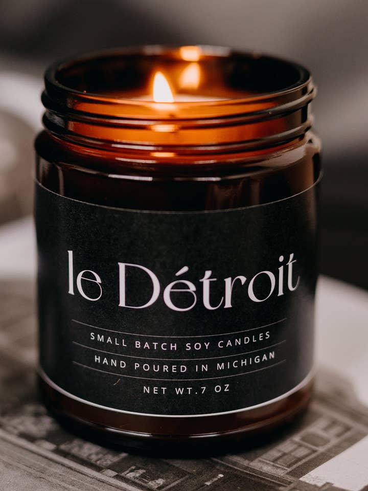 Le Détroit soy candle for wholesale by Soul Roots Wax Co.