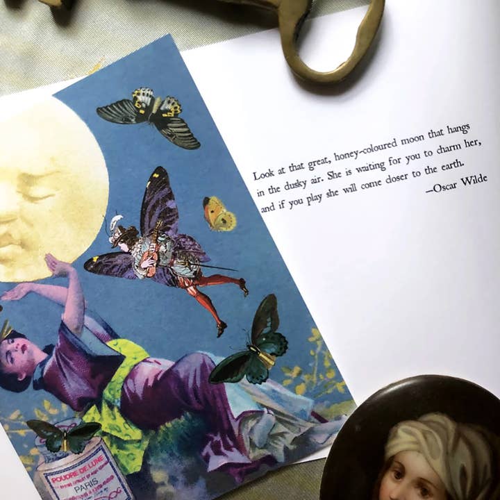 Ivory Tower Studios - Wholesale Everyday greeting card - Troubadour Fairy under Moon 5.5 x 4.25 (A2) Folding Card1