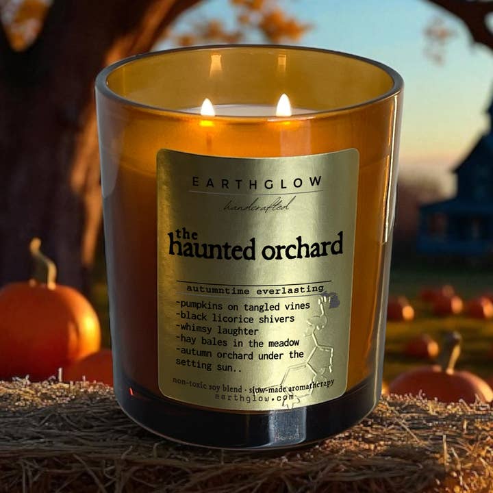 Earthglow - Wholesale Jar/Filled Candle - The Haunted Orchard | 10.75 oz Natural Soy Blend Candle