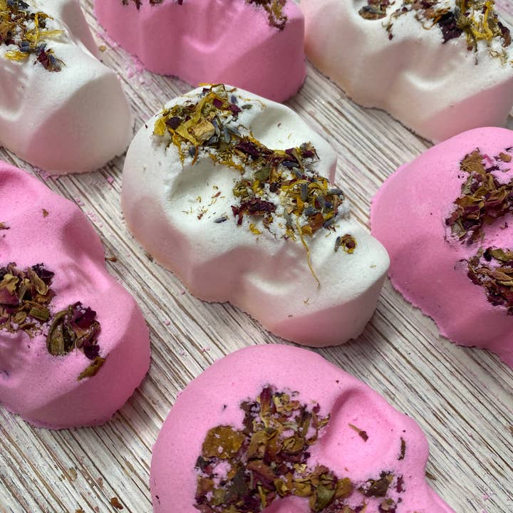 Flower Skully Bath Bomb for wholesale by Fizz Soakery