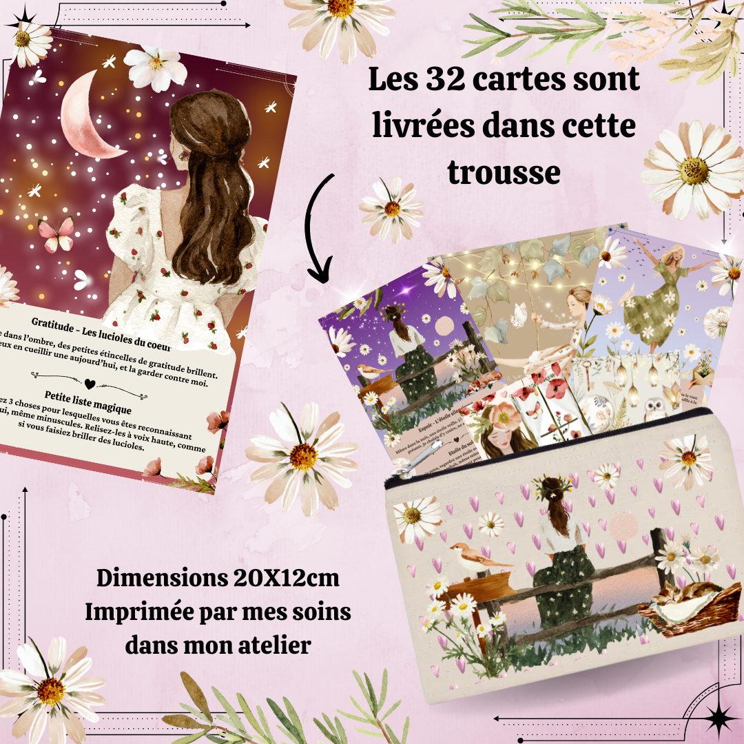 Les Moonettes – wholesale Tarot cards – 32 Enchanted Emotion Cards and Storage Pouch4