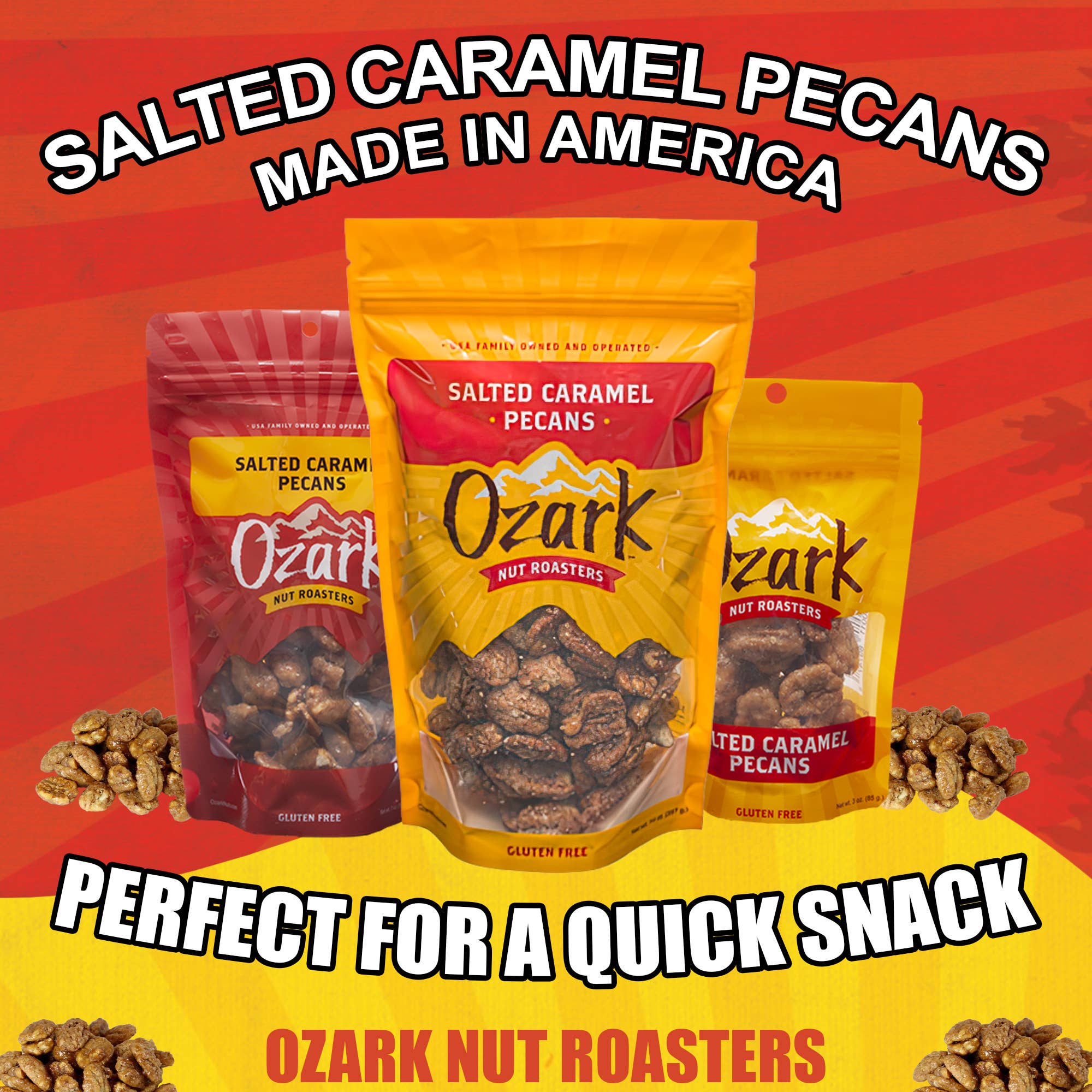 Ozark Nut Roasters - Wholesale Nuts - Gold - Salted Caramel Pecans 4