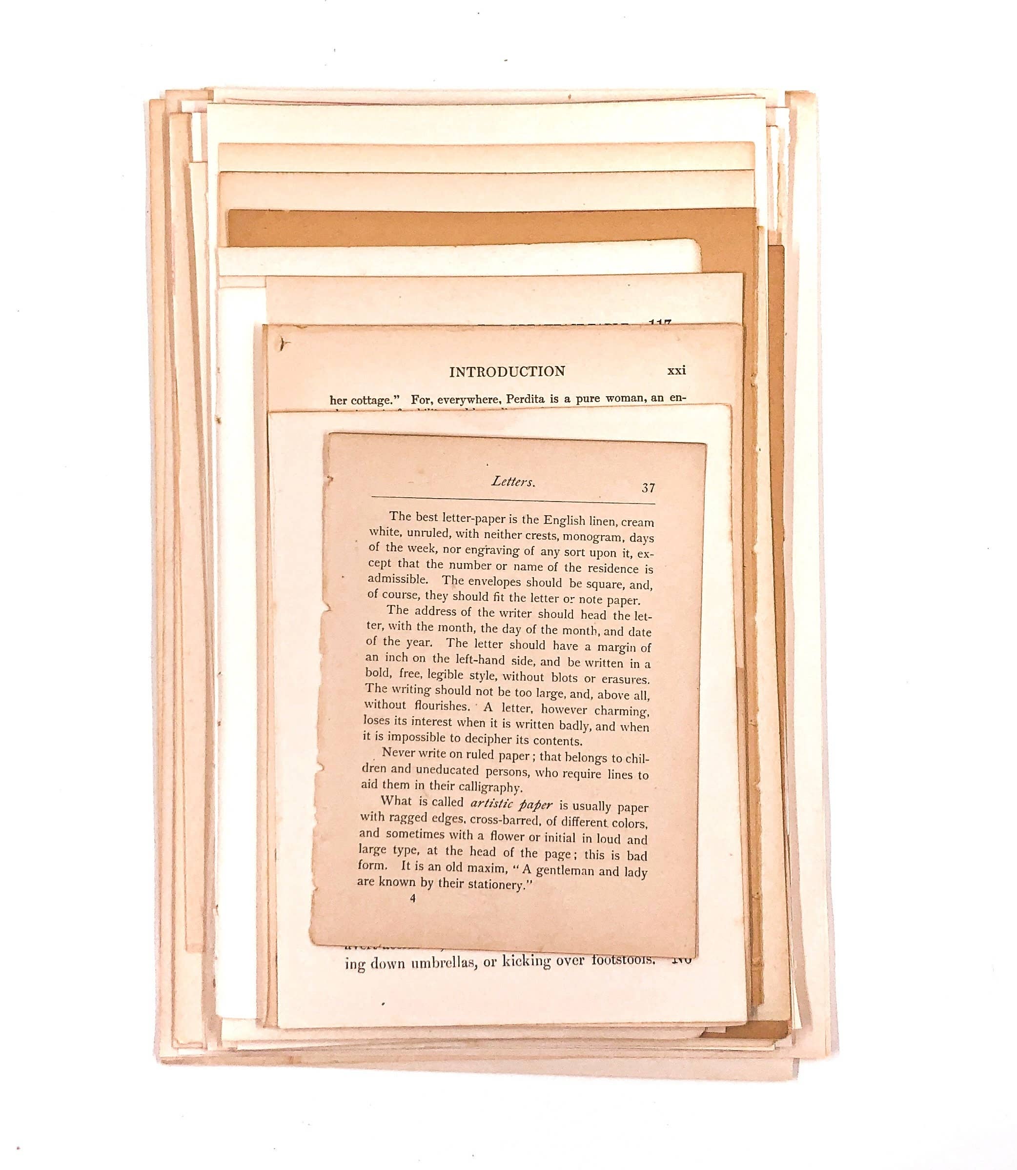 Moonbeam Mercantile - Wholesale Craft Supplies - Vintage Book Page Bundle 1900-1979, Junk Journaling Collage4