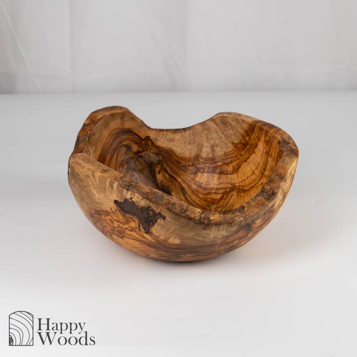 Next Day Shop - Wholesale Bowl - Large Olive Wood Bowl, Rustic Wooden Fruit Bowl
