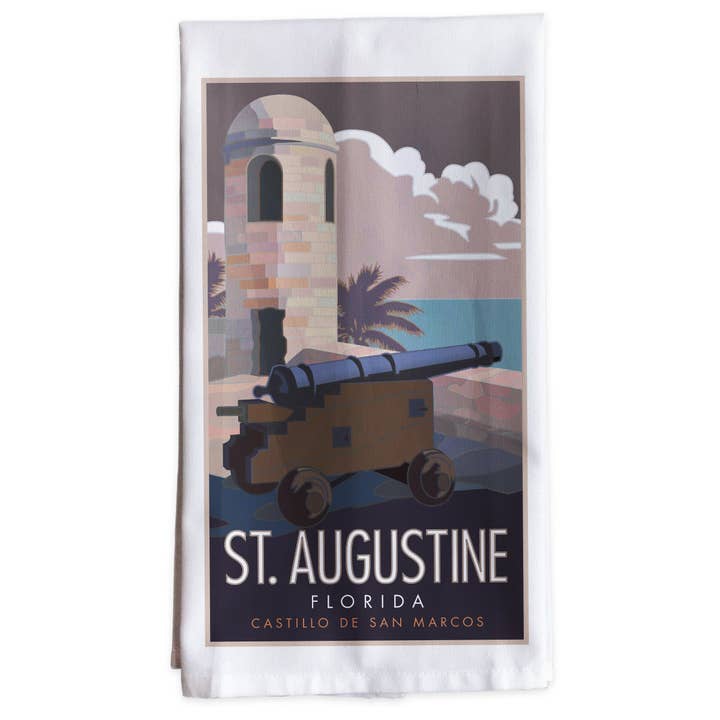 Castillo De San Marcos - Strofinaccio da cucina per la vendita all'ingrosso da parte di Travel Posters by M&W Design Co.