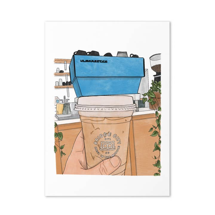 Bridge City Coffee ; impression 5 x 7 pour la vente par Well Rounded Designs
