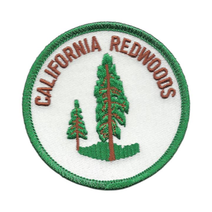 CALIFORNIA REDWOODS souvenir embroidered patch - CA-08-50/2.5 for wholesale by Happy Wood Products