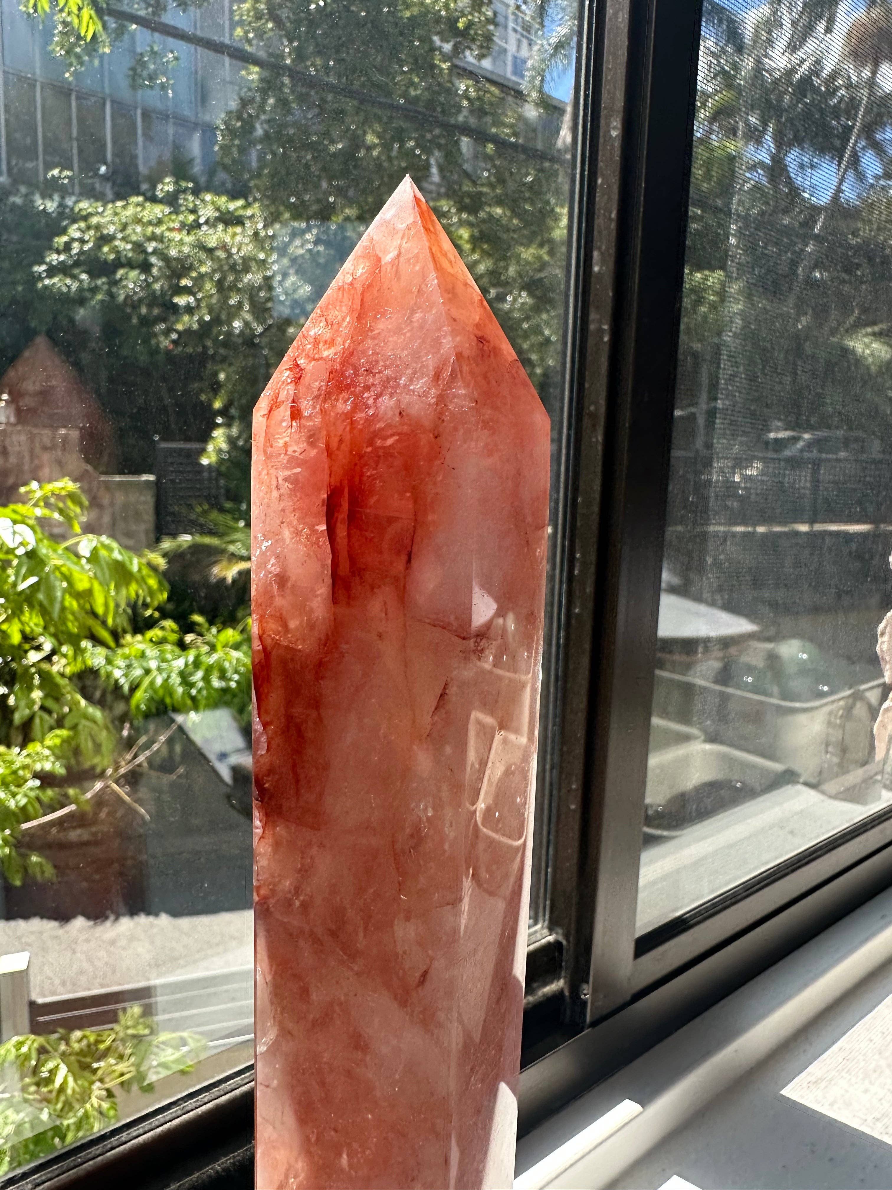 Moon Rituals - Wholesale Spiritual Stone/Crystal - Extra Large Fire Quartz Tower (Hematoid Quartz) | Powerful Grounding Crystal for Root Chakra Healing & Passion, christmas crystal gift #31