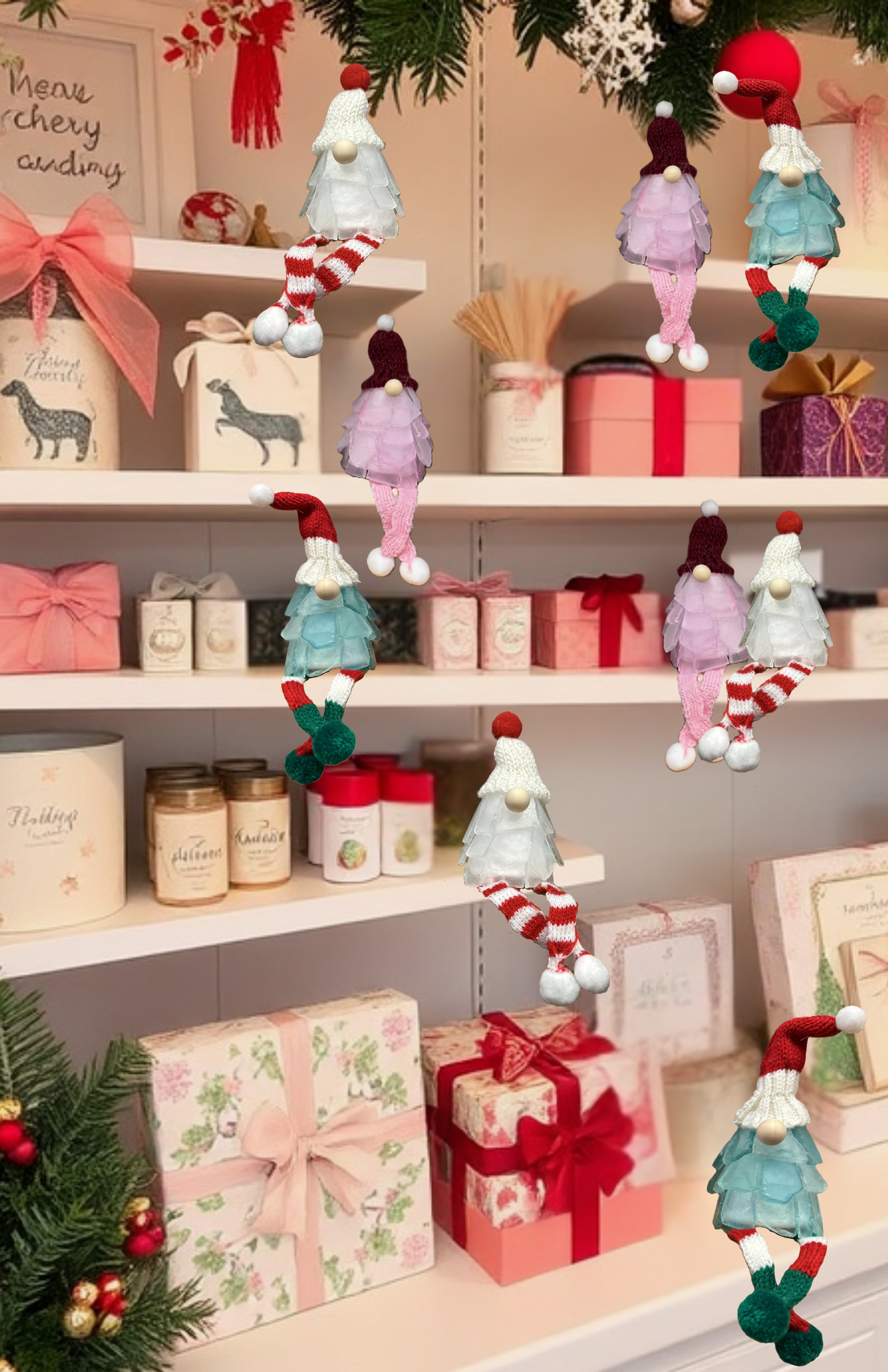 A SEAGLASS CREATION/SALTY SIGNS DESIGNS – Engroshandel Julepynt – Mini Seaglass Julegnom - Ingen Lys4