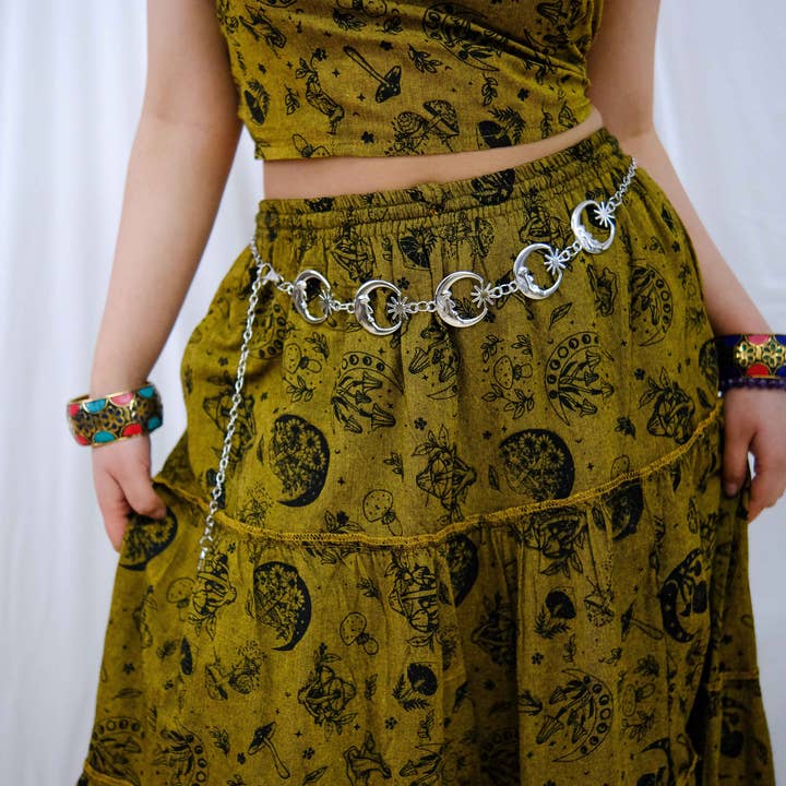 Karma Nepal Crafts - Wholesale Belt - Women's - Whimsical Wicca Boho Moon Waist Chain Belt 1