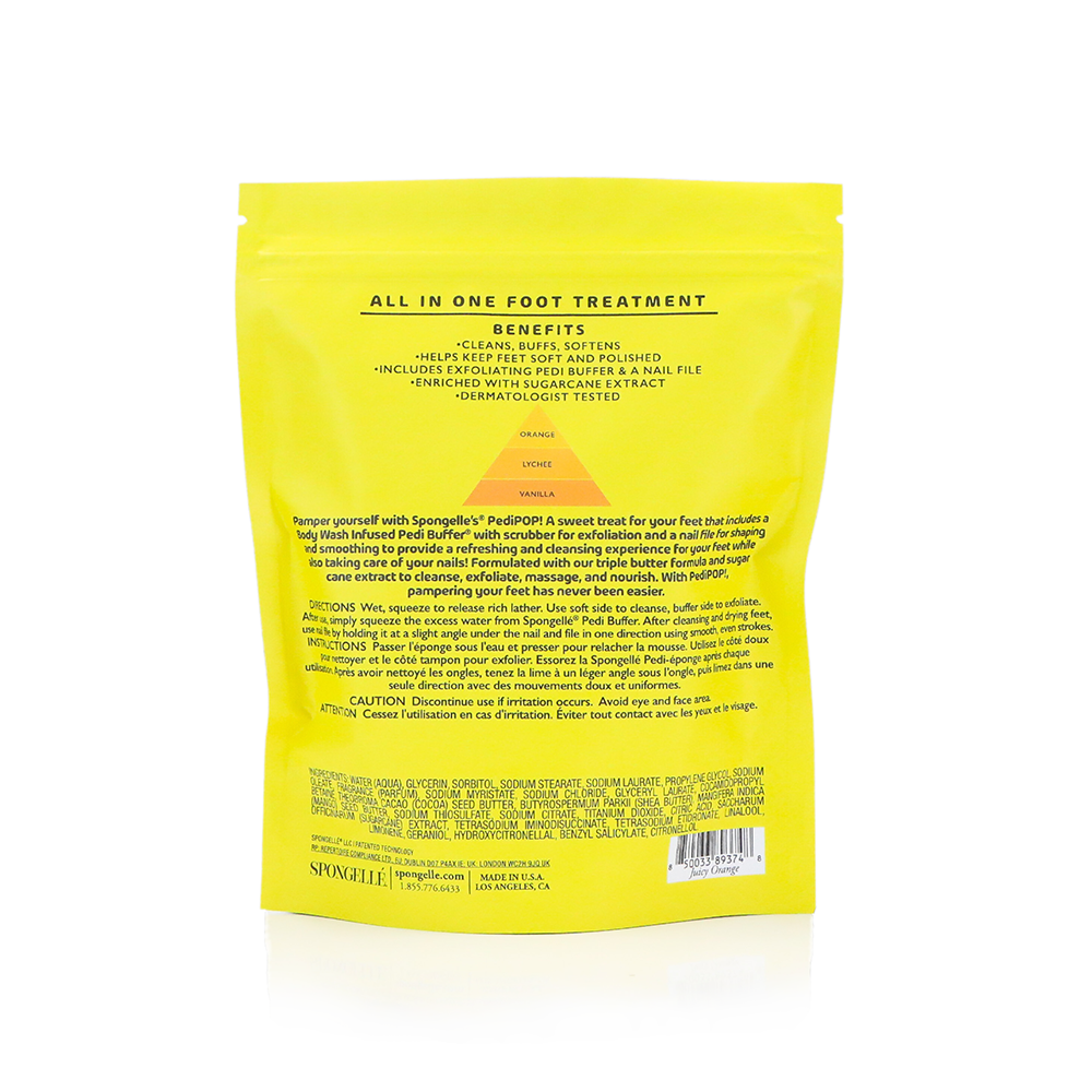 Spongellé | Valentines Day Gifts | Easter Gifts – Großhandel Nagelfeile – Juicy Orange PediPOP® Fußpeeling und Nagelfeile4
