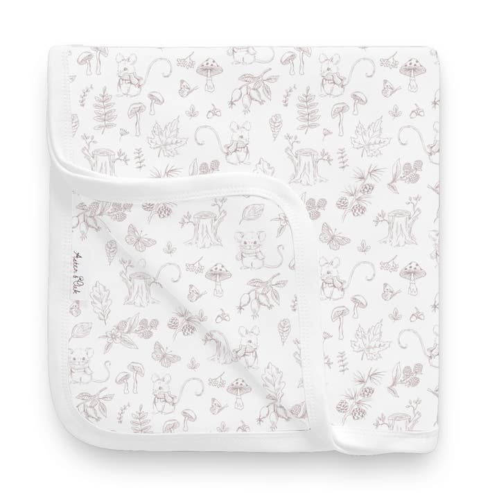 Woodland Mouse Baby Wrap for wholesale by Aster & Oak