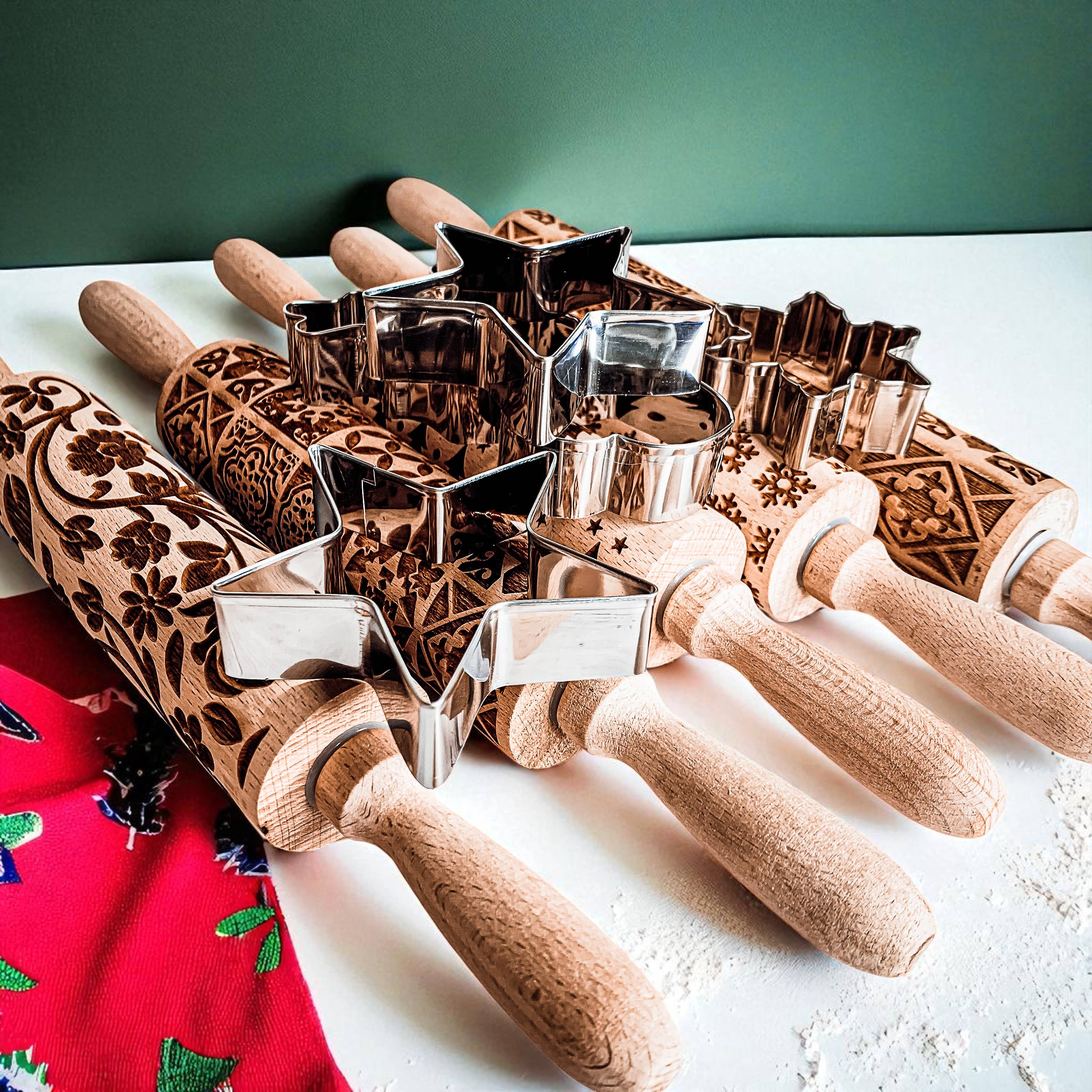 Gia Roma - Wholesale Rolling Pin - Christmas Baking Gift Set, Wooden Rolling Pins for Cookies4