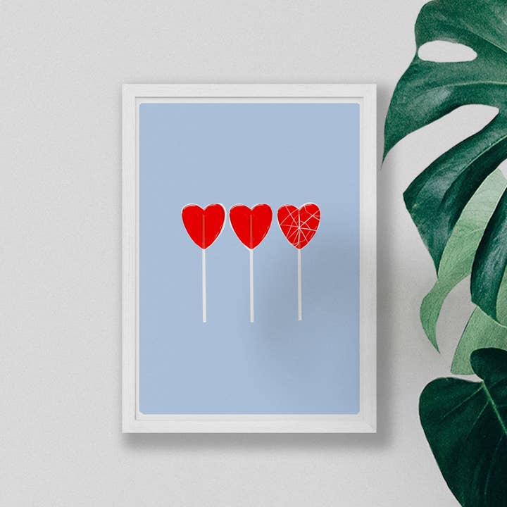 Heart Lollipops Art Print for wholesale by whatmabeldid