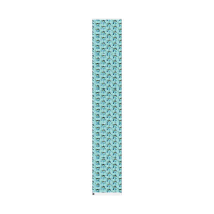 Blue Cava - Wholesale Flat Wrap - Swimming Sea Turtle Wrapping Paper8