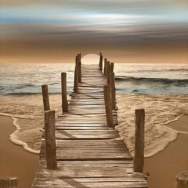 Stemplet korsstingsæt - Dock ved havet for engroshandel hos Figured'Art