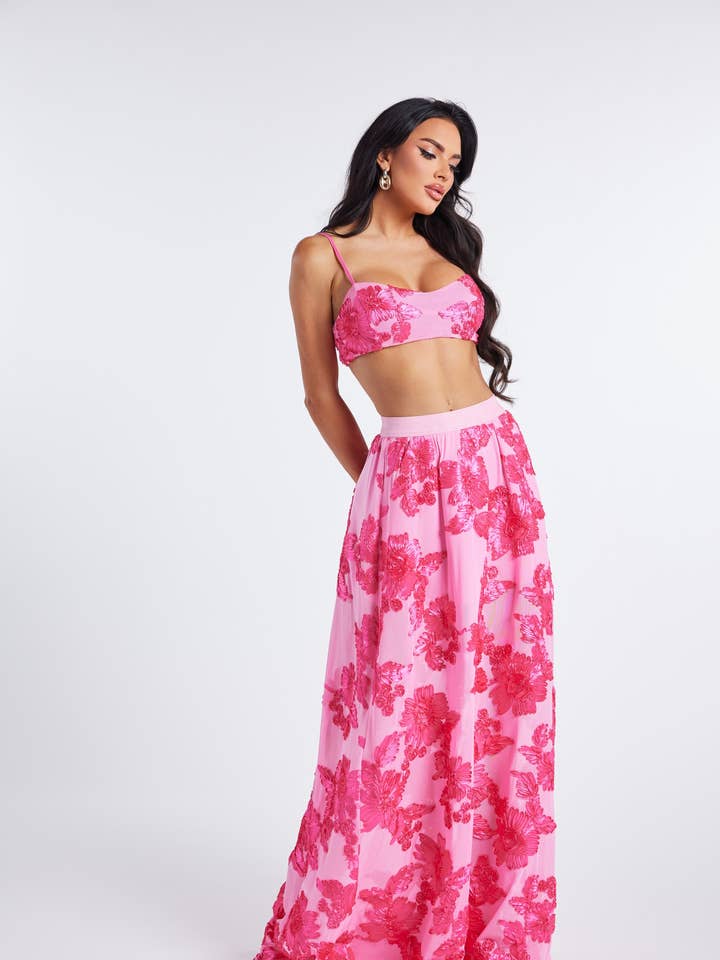 Florales Netz-Maxirock-Set für den Großhandel von WFFS