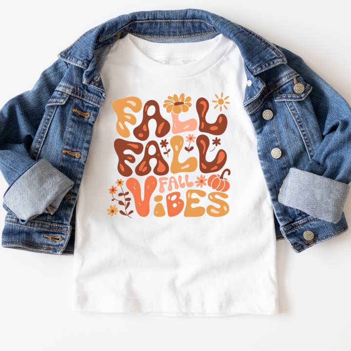 Fall Vibes Youth Graphic Tee for wholesale by Mama and Littles Apparel
