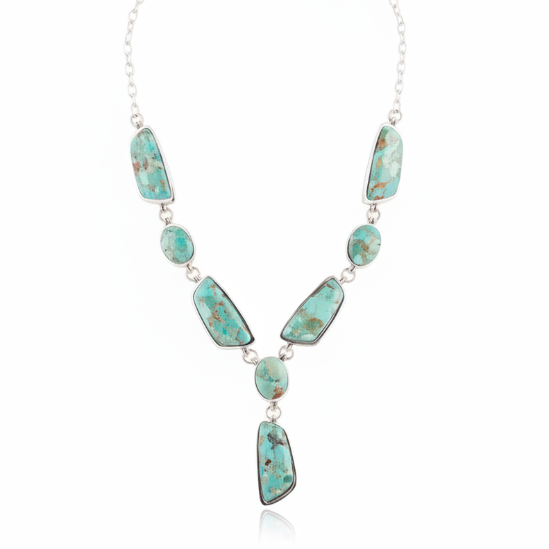 Barse Jewelry - Vendita all'ingrosso Collana con ciondolo/pendaglio - Collana con scritta astratta in vero turchese1