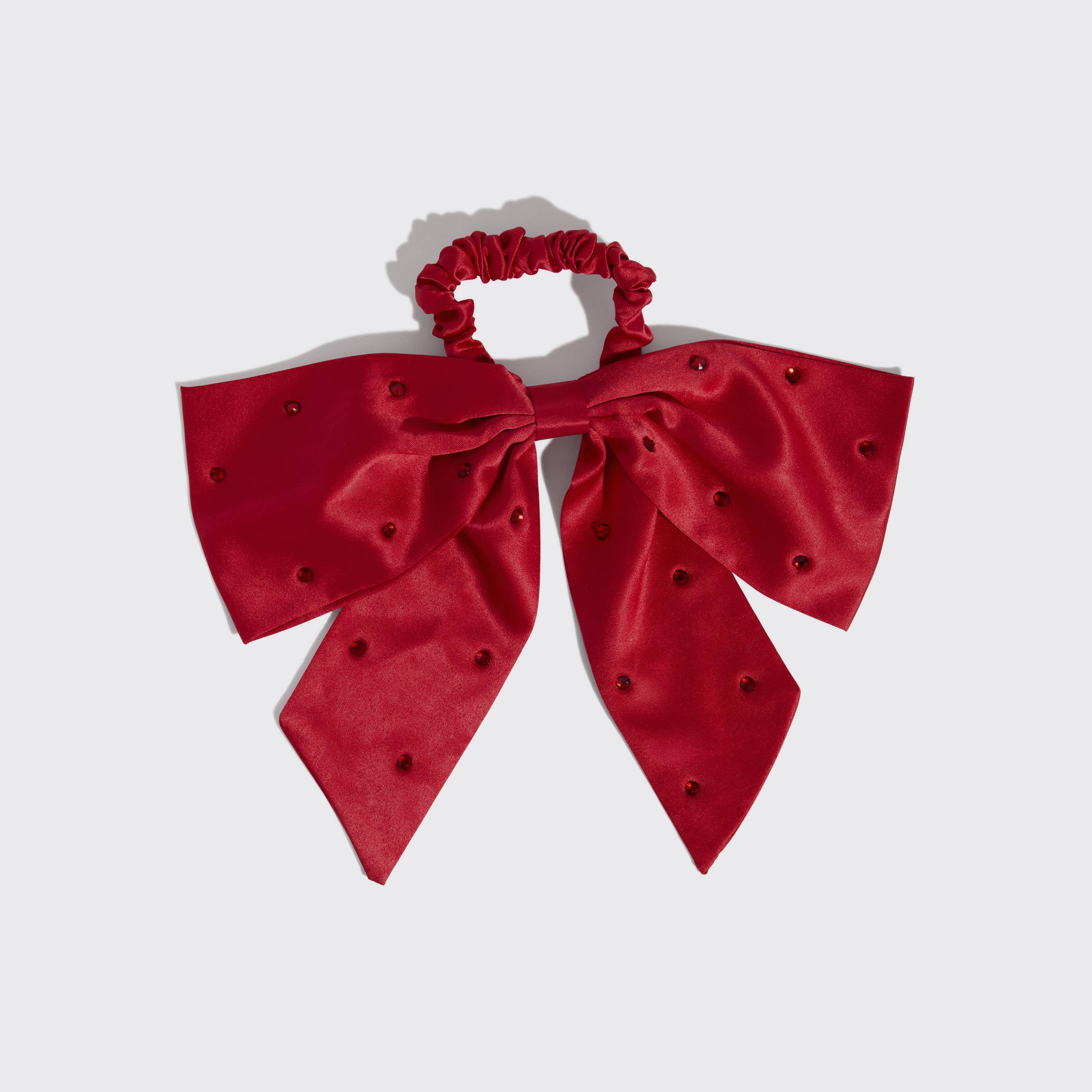 KITSCH - Wholesale Scrunchie - Women's - Holiday Satin & Rhinestone Bow Scrunchie1