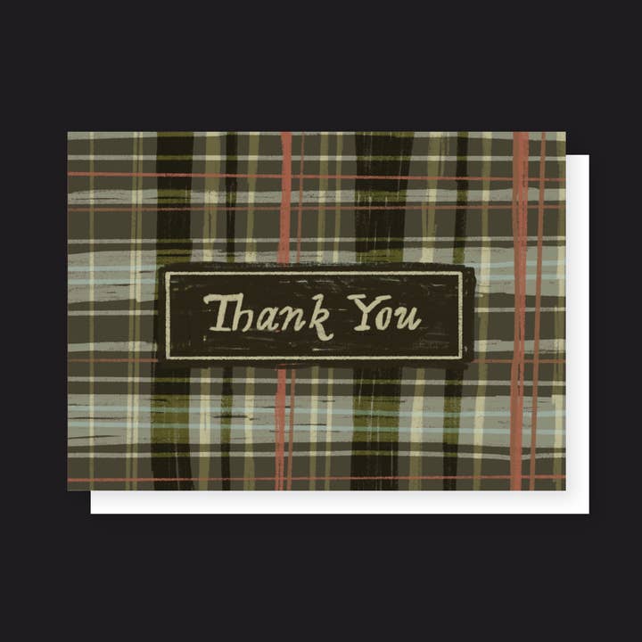 Tarjeta Thank You Plaid tamaño A6 para venta al por mayor de The Midnight Post