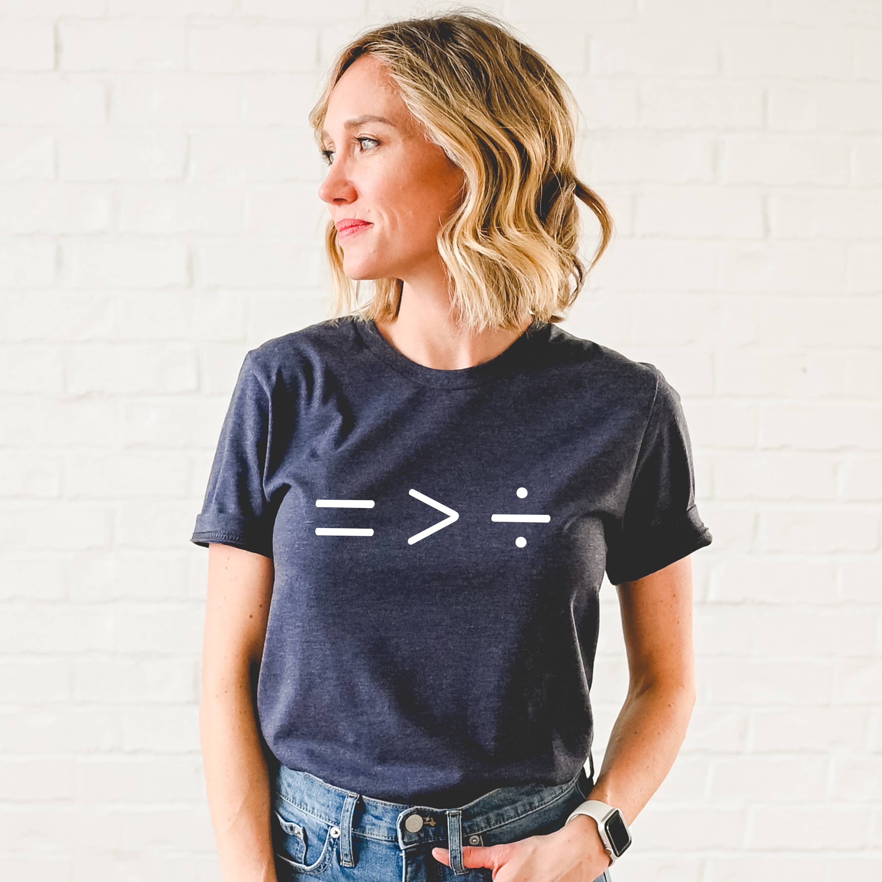 Humm & Willow - Wholesale Screen Printed T-Shirt - Women's - Equal is greater than divided shirt - Social Justice Shirt3