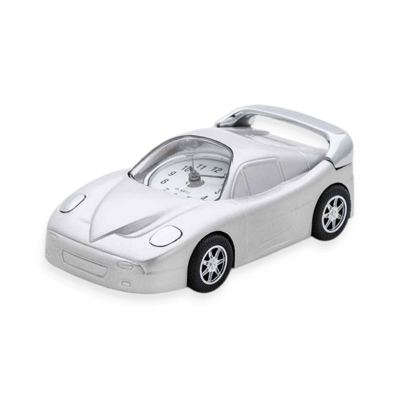 Silver Sports Car Table Clock for wholesale on Faire0