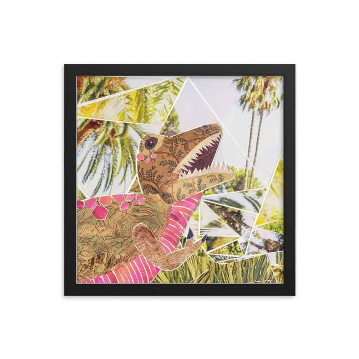 more the merrlier - Wholesale Art Print - T-rex Dinosaur Framed Collage Art Nursery Print5