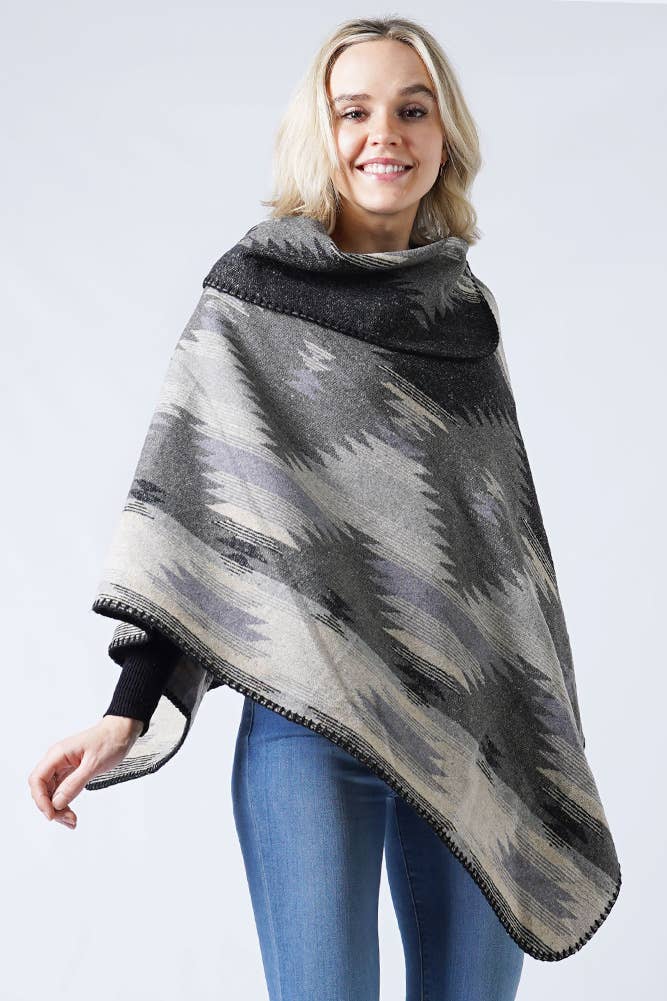 Hana - Wholesale Poncho - Women's - Western Pattern Poncho15
