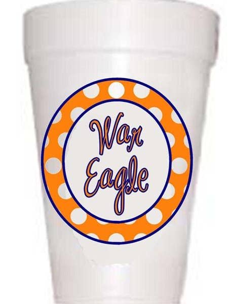 Eagle Styrofoam Tailgating Cups for wholesale by Preppy Mama