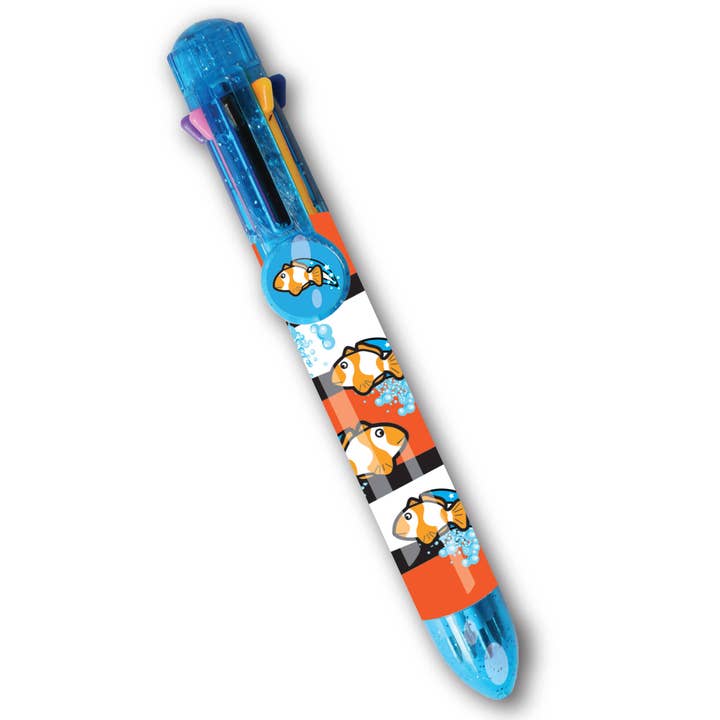 Rainbow Writers - Clown Fish 8-in-1 Multicolour Pen for wholesale by Deluxebase