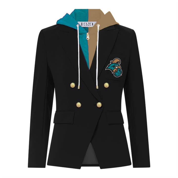 Coastal Carolina Hooded Blazer Jacket for wholesale by Lojo Collegiate Apparel