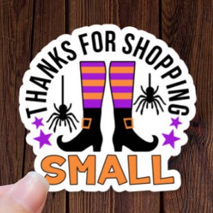 Autocollant d'Halloween pour petites entreprises « Thanks For Shopping Small » pour la vente par Forest Crafts